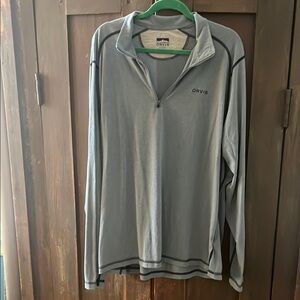 Orvis Blue Zip Up Sweater with Relaxed Fit